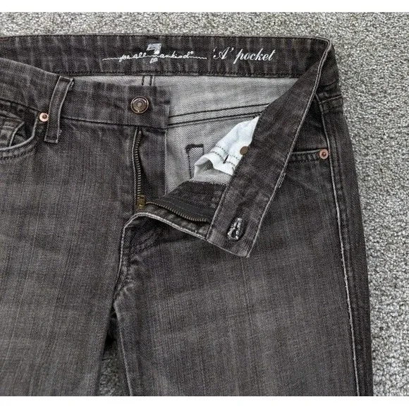 7 for All Mankind 'A' Pocket Jeans Womens‎ 28 Brown Flared Stretch Boho Festival - Picture 9 of 14